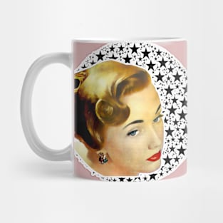 Woman profile with background stars Mug